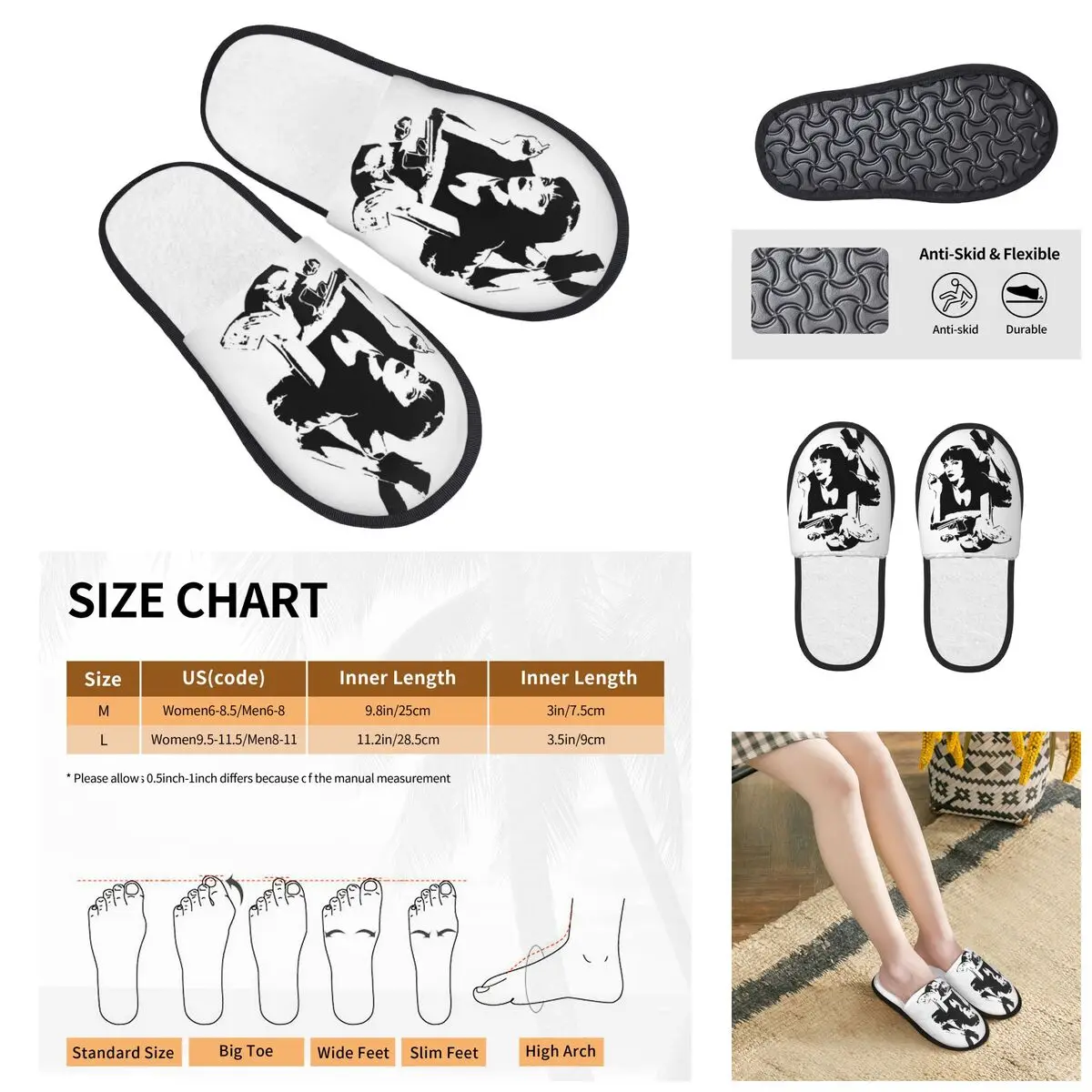 3D printing Men Women Furry Indoor slippers,Crazy Design Pulp Fiction Basketball 4 nice-looking special Anti-skid Slippers