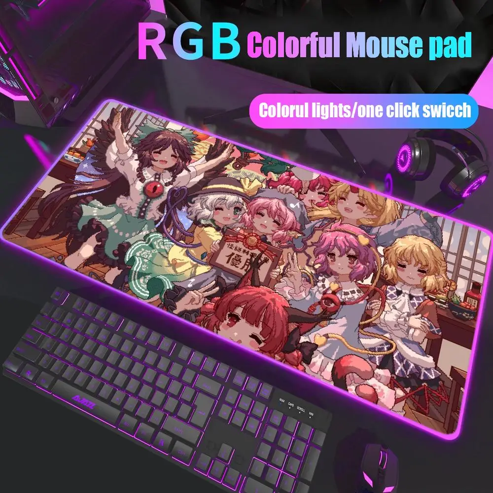 

Touhou Mystia's Izakaya Mouse Pad Rgb Desk Mat Back Light Led Mousepad Setup Gaming Accessories Deskmat Big Mousepad Backlight