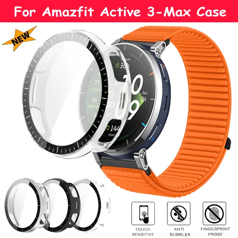 PC Case＋High Definition Glass For Amazfit Active 3 Screen Glass Anti-falling Dustproof Protective Shell Amazfit Active Max Shell
