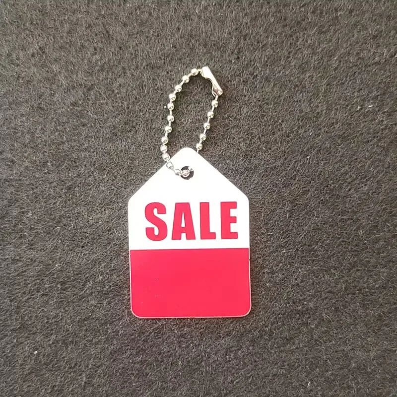 100pcs Red Sale Sign For Shoes Bags Clothes Retailing Store Merchandise Promotion Plastic Card Price Tag Shelf Talker Label