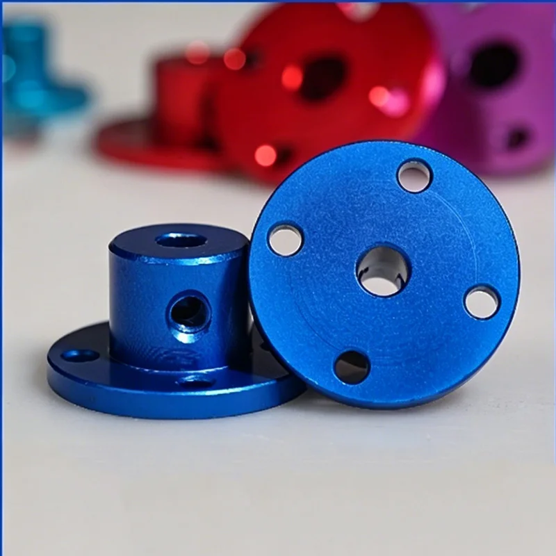 2Pcs Colorful Aluminum Alloy Flange Coupling Motor Guide Shaft Coupler Motor Connector 3/4mm/5mm/6mm/8mm Colourful Anodized DIY