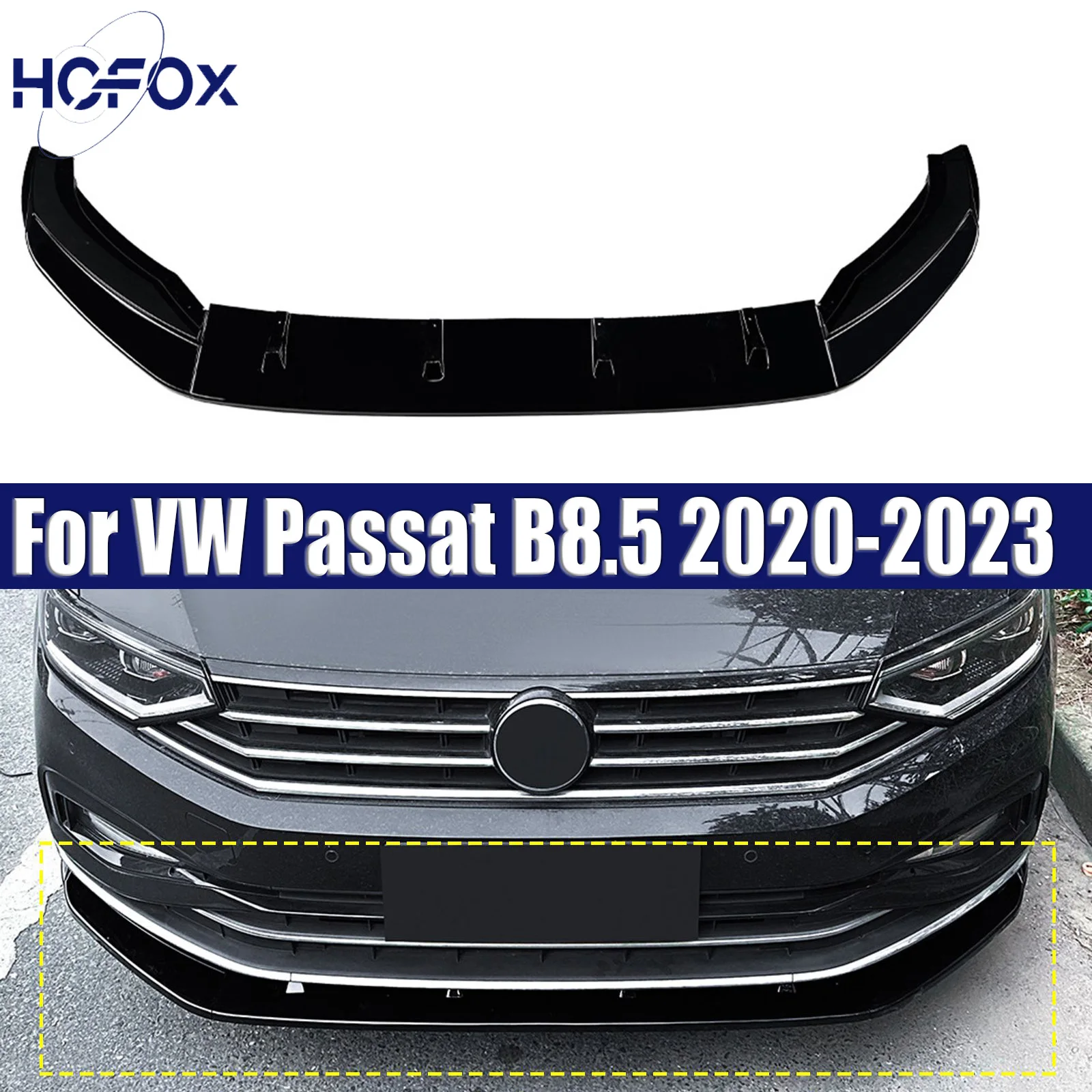 

Front Bumper Lip Chin Diffuser Body Kit Spoiler Deflector Tuning Accessories For VW Passat B8.5 2020-2023