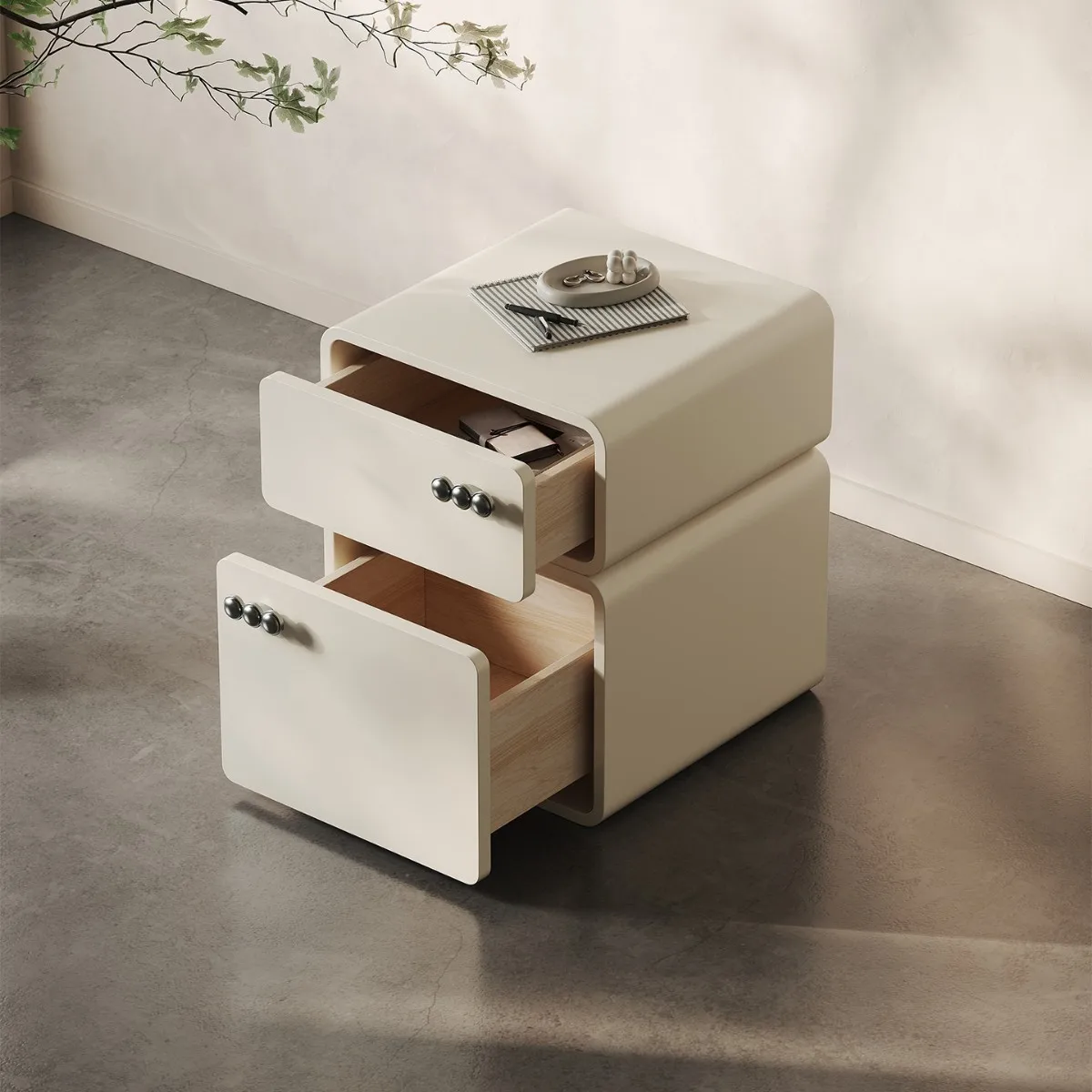 Cream wind bedside table ultra-narrow creative simple modern light luxury high-end locker