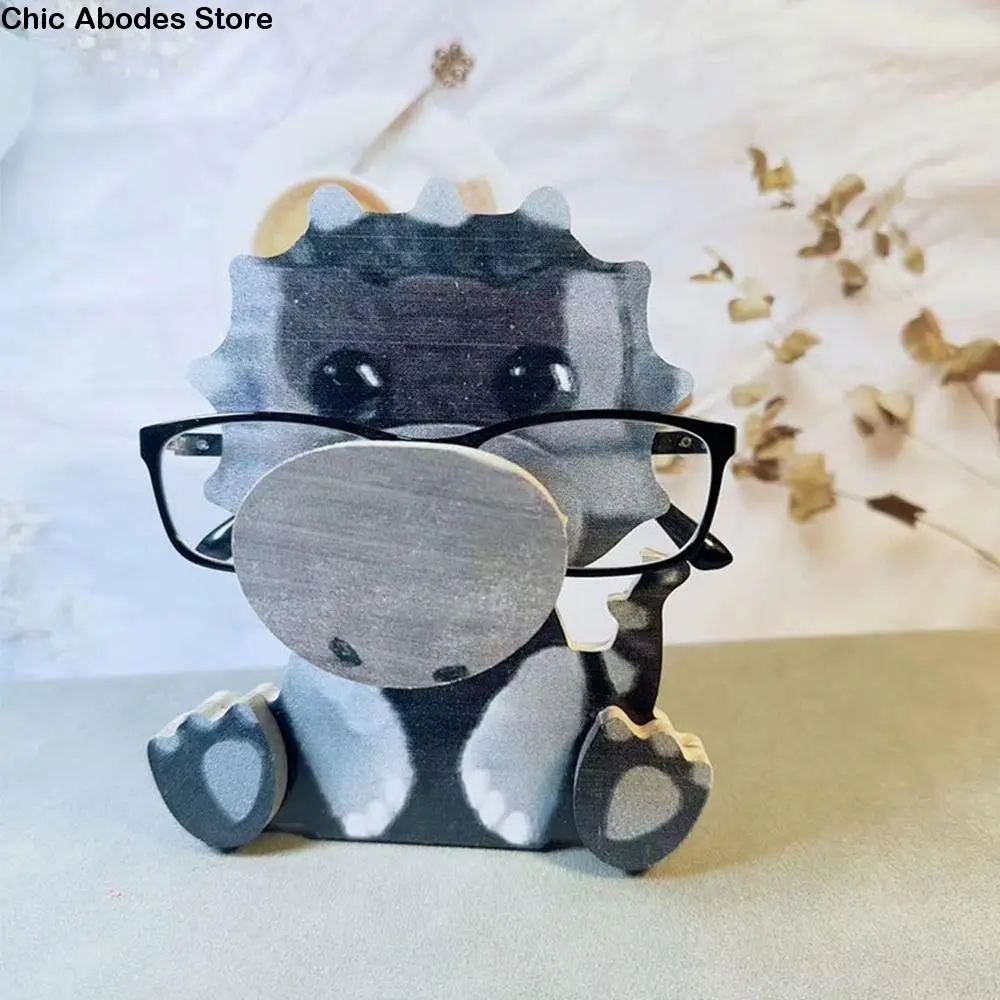 Cute 3D Animal Glasses Rack Wood Handmade Eyeglasses Show Stand Hand Carved Cartoon Jewelry Holder Office