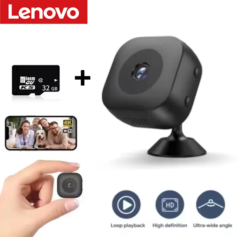 Lenovo 8K Mini WLAN-Überwachungskamera Hochauflösende Vollfarb-Nachtsicht Wasserdicht Bewegungserkennung Heimüberwachung