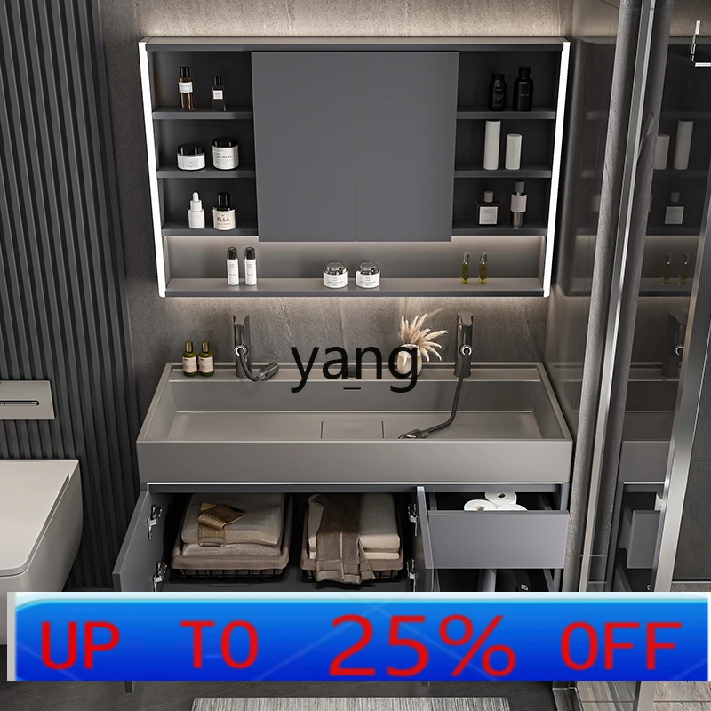 

LH Smart Wash Basin Cabinet Washstand Seamless Integrated Basin with Rock Board