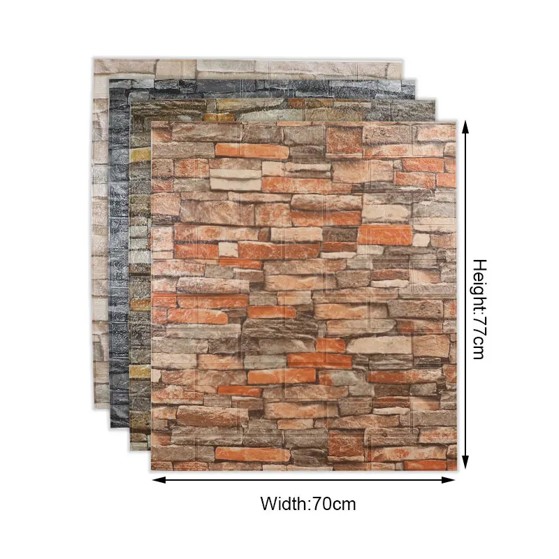 1/5/10pc Brick Wall Sticker Waterproof Anti-Collision Foam Wallpaper Self-Adhesive For Living Room Bedroom TV Background 70*77cm