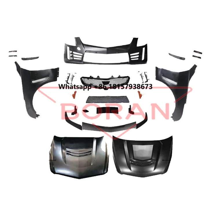 

Auto Accessories Front Bumper Assembly Lip Engine Hood Fender Grille Body Kit for Cadillac ATS Modified V Style