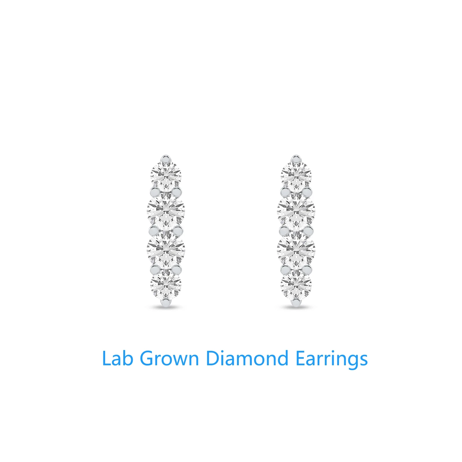

Platinum 950 0.6CTW CVD HPHT Lab Grown Diamond DEF VS-VVS Bar Stud Earrings for Women Anniversary Gift
