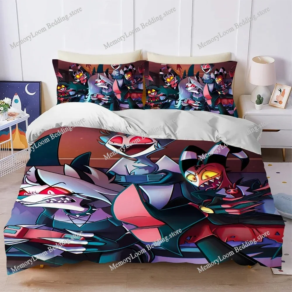 Cartoon H-Helluva-Boss Duvet Cover Set Home Style Bedding Soft Laundry Cotton Bed Four Seasons Student Dormitory Home Textile741
