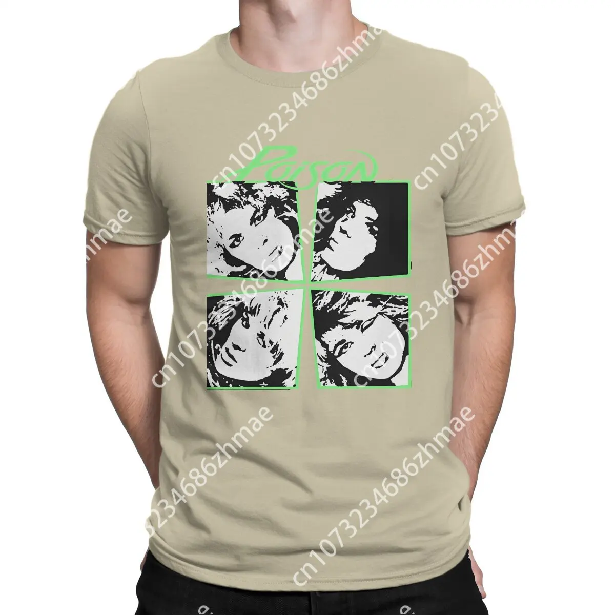 Rock Men T Shirts Poison Band Cool Tee Shirt Short Sleeve Round Collar T-Shirt Cotton Birthday Present Clothing