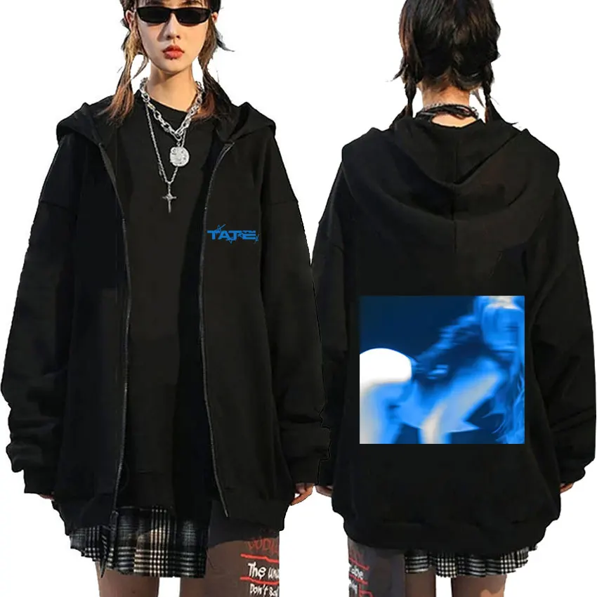 

Tate Mcrae TiT for Tat Zipper Hoodie Men Women Clothing Fleece Cotton Zip Up Jacket Unisex Fashion Pop Music Zip Up Sweatshirt