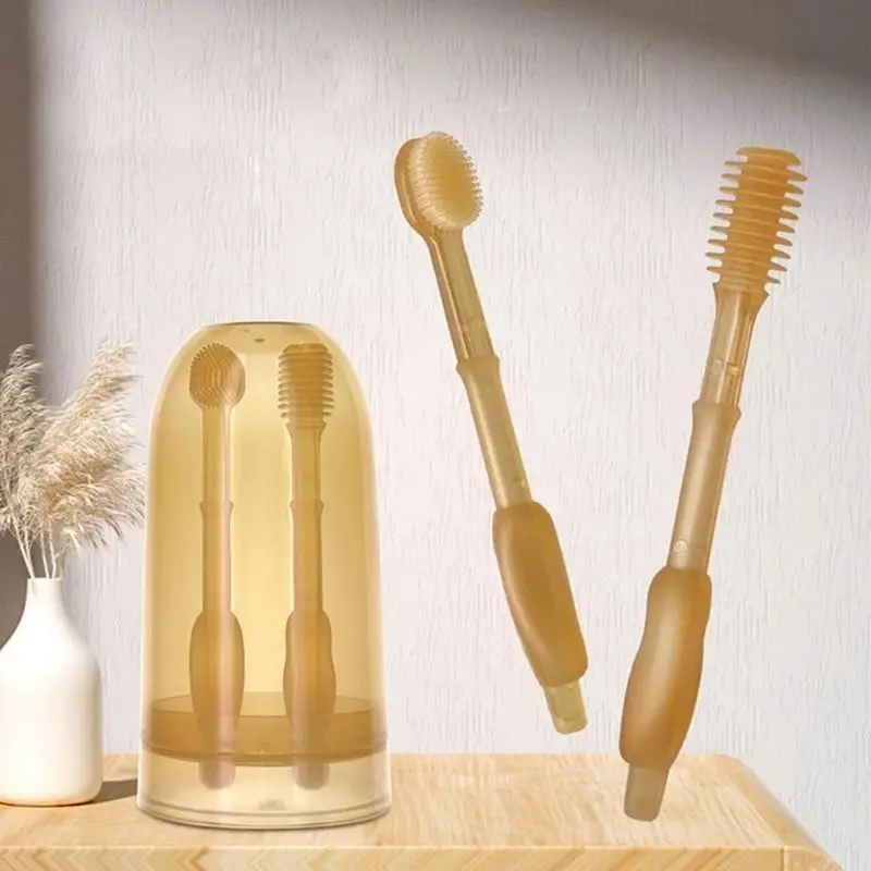 U13F تنظيف السيليكون فرشاة العناية بالأسنان أسنان تنظيف الأسنان تنظيف فرشاة لسان الطفل