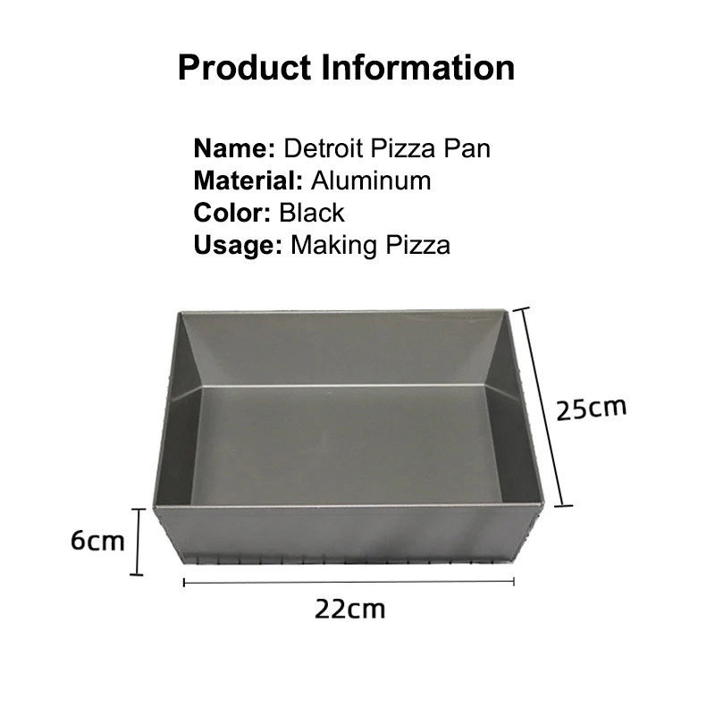 PizzAtHome Detroit Style Pizza Pan 9 Inches Pizza Pan Aluminium Alloy Non-stick Plate Pan Deep Dish Bakeware Pizza Tray