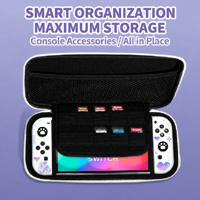 Switch 2 Accessories Eva Hard Shockproof  Waterproof Carrying Case Zipper Storage Travel Bag For Game Console Accessories Use