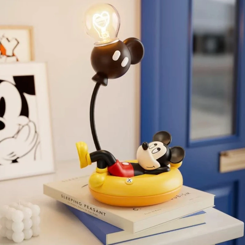 

New Mickey Figurine Night Light Cartoon Mickey Mouse 3d Doll Reading Lamp Cute Desktop Decor Statue Creative Desk Lamp
