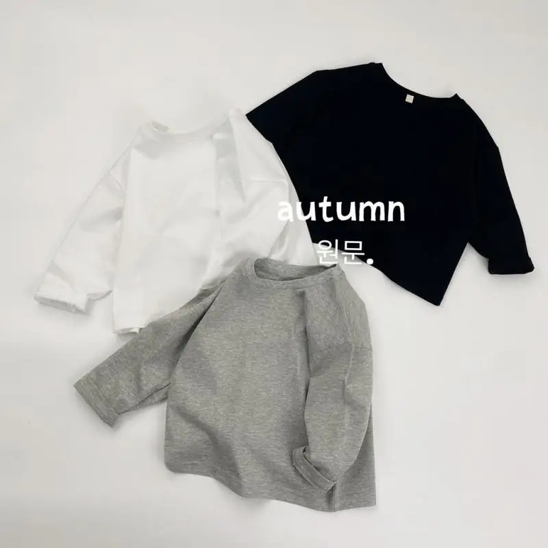 

2025 Autumn New Children Long Sleeve T Shirts Solid Girls Cotton Bottoming Shirts Baby Versatile Casual O-neck Tops Kids Clothes