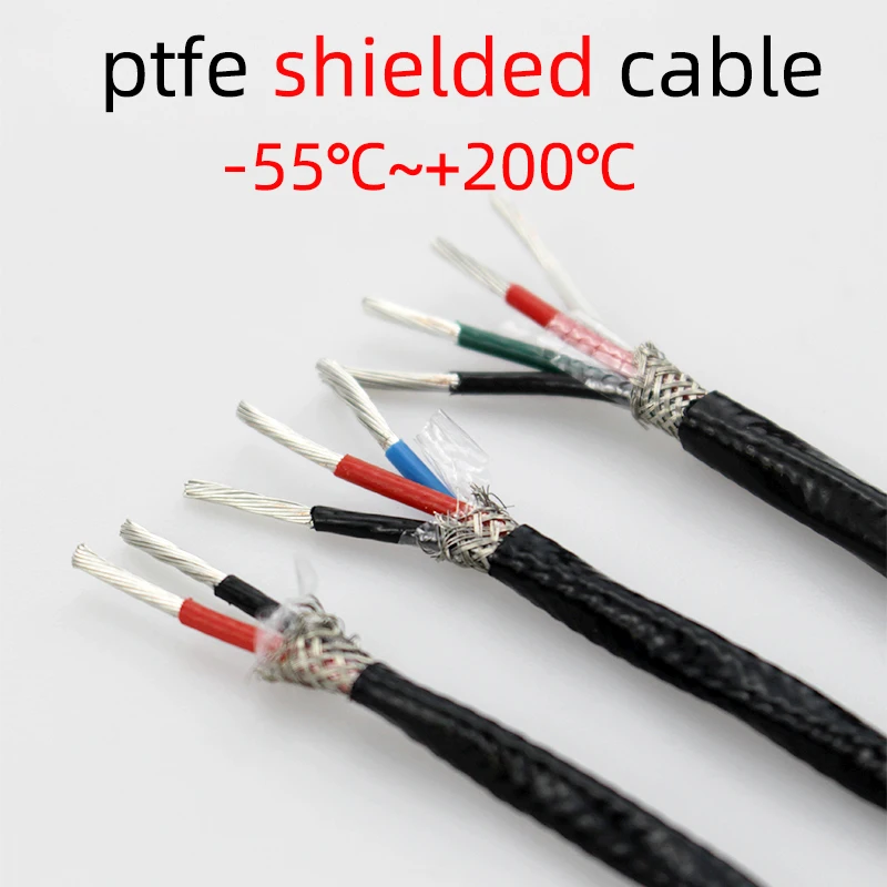 Ptfe Shielded High Temperature Tinned Cable Heating Cable 200℃ 2/3/4 Cores AFPF Fluorine Plastic Shielding Wire Oil Resistance