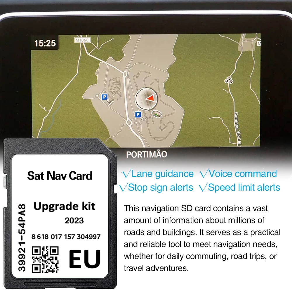 Sat Navigation for Suzuki Vitara Swift S-Cross Ignis Car SD Card Upgrade Europe 2023 Map GPS Card