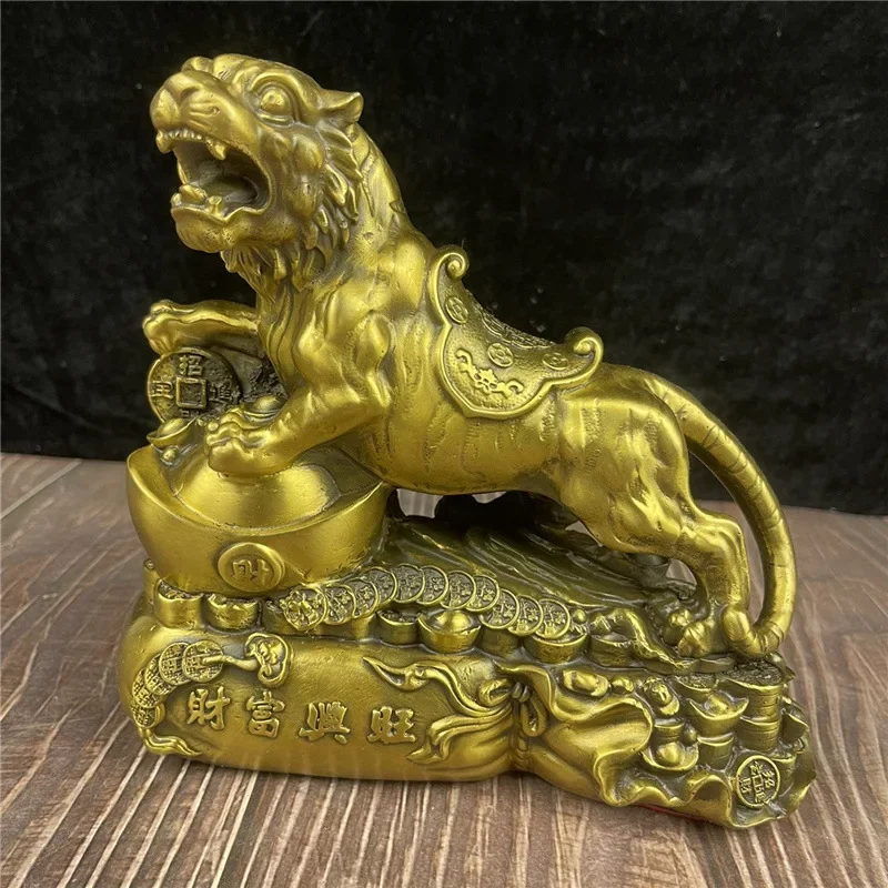 

Brass 12 zodiac animals rich foot Xingwang tiger tiger decoration home office crafts