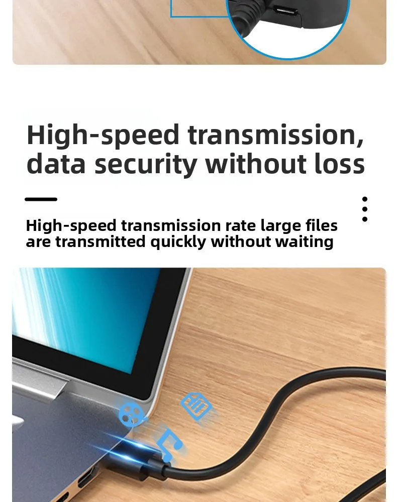 4-Port USB 2.0 Hub, Runde Form USB-Verteiler Eins zu Vier, Typ-C zu USB-Hub Hochgeschwindigkeits-Expander für Laptop PC – Detail 5