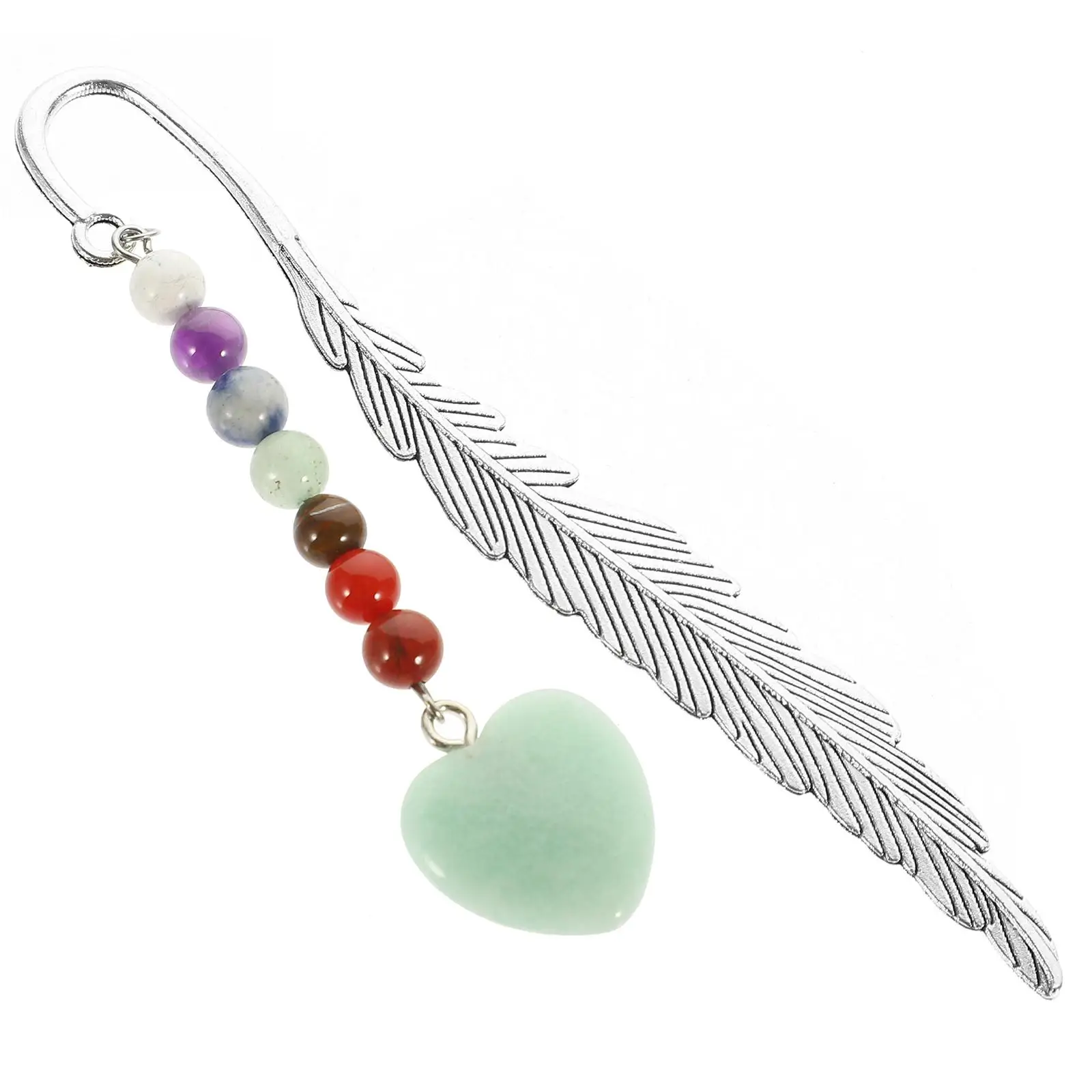 

Colorful Love Crystal Pendant Metal Bookmarks White Crystal Retro Style Reading Accessories Gifts Students Teachers