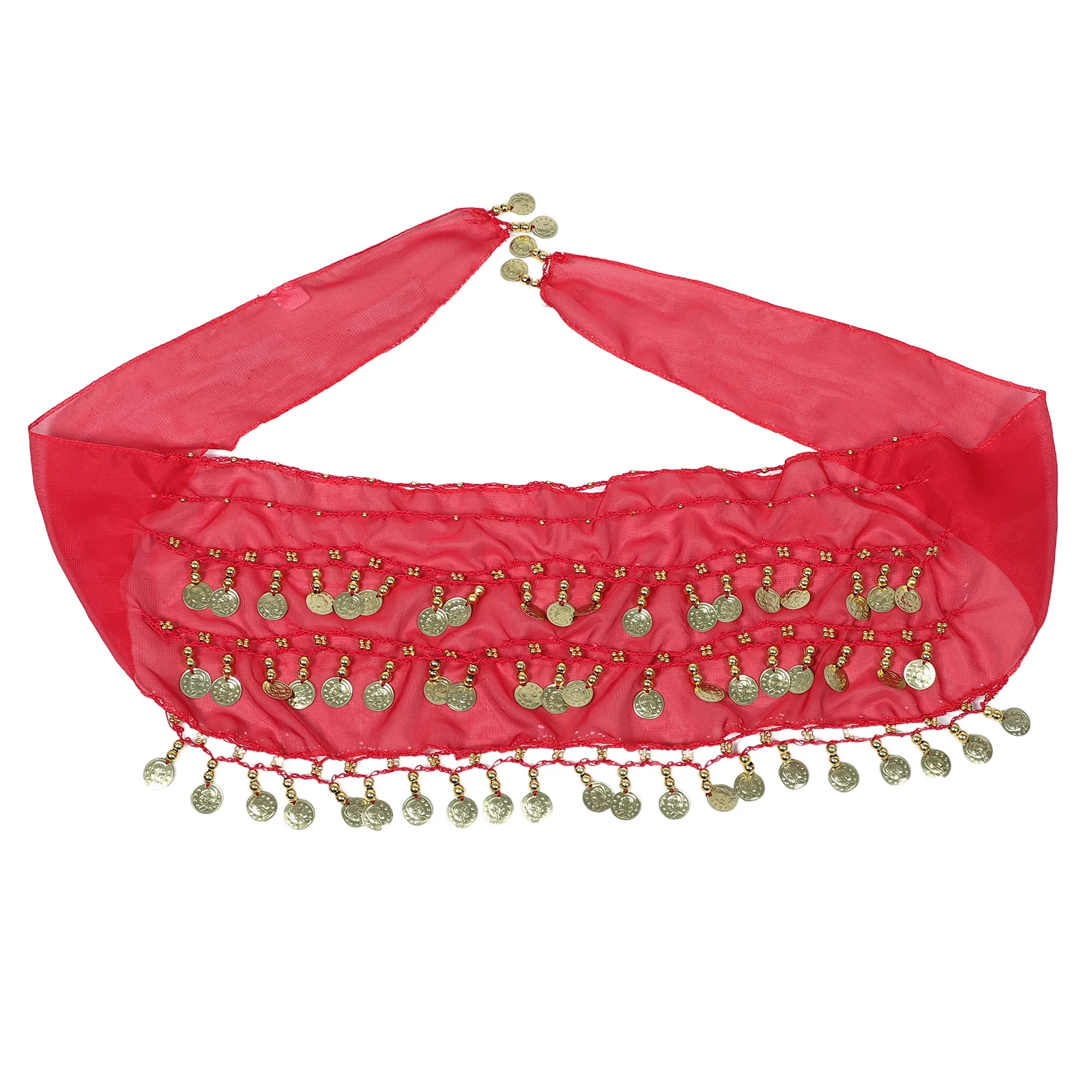 

1pcs 72-Coins Belly Dance Hip Scarf Chiffon Lightweight Waist Chain For Women Vibrant Dance Costume Accessory Role Play Props