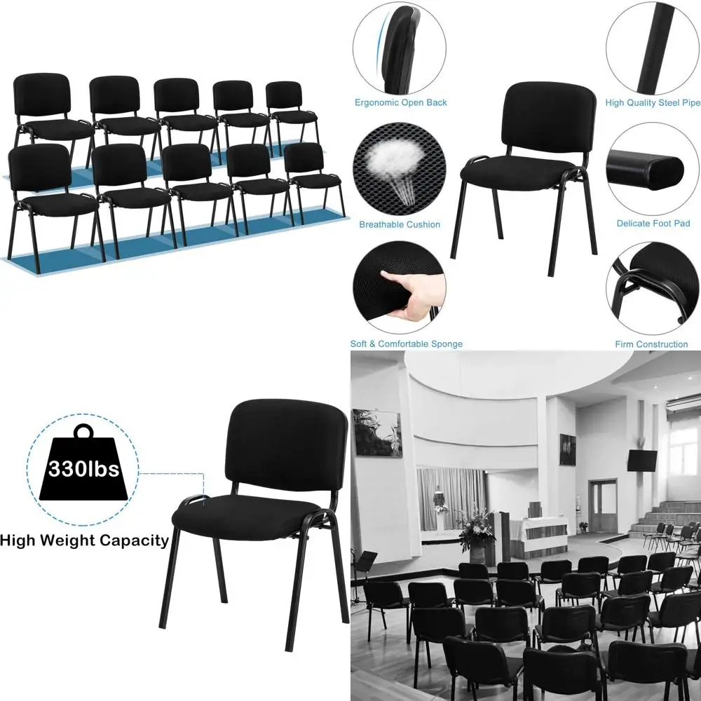 

Stackable 10-Piece Mesh Arm Chairs for Office, Church, Conference, and Meeting Spaces