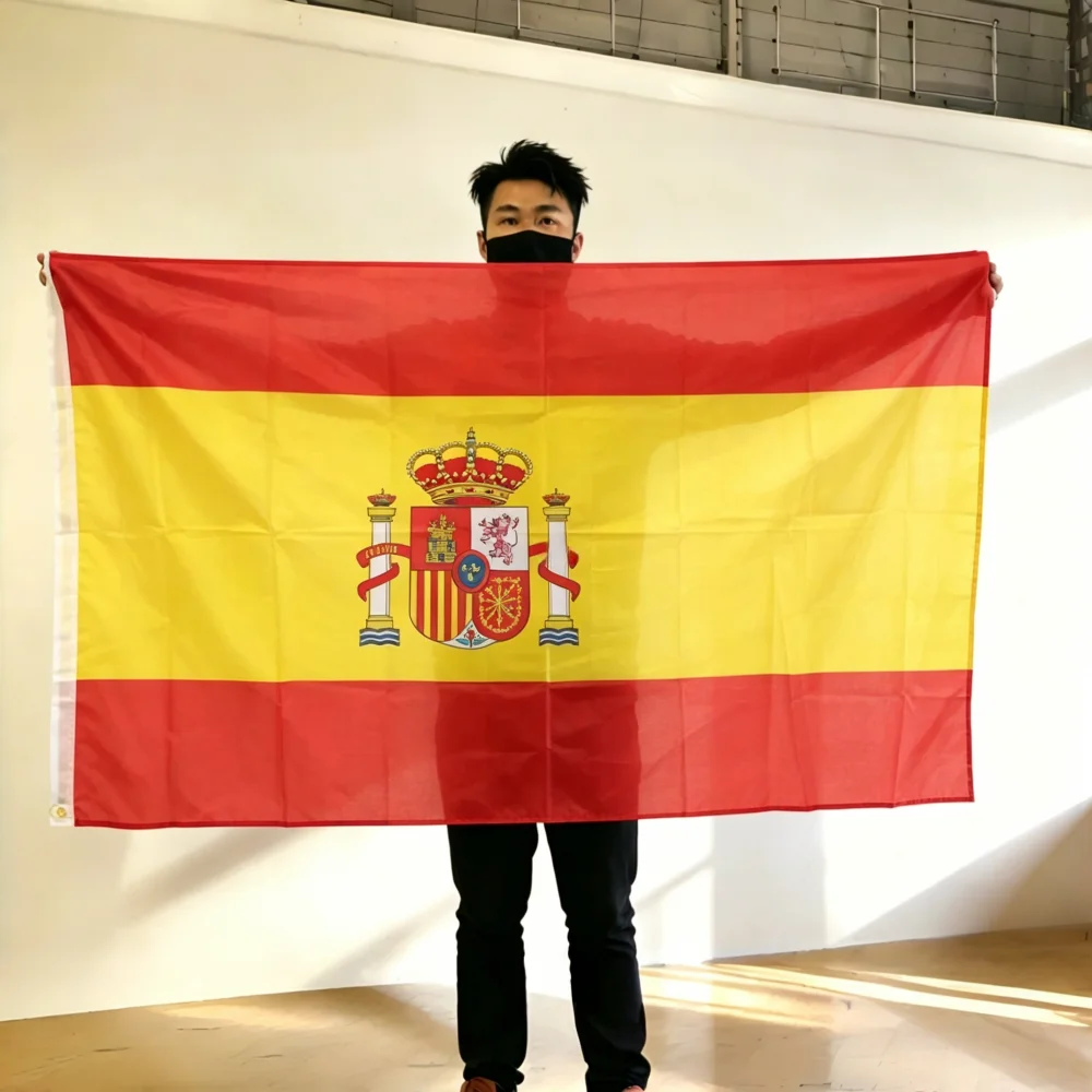 Spain Flag 150x90cm 3x5 FT Bandera de España Polyester Double Stitched Outdoor Indoor Decoration