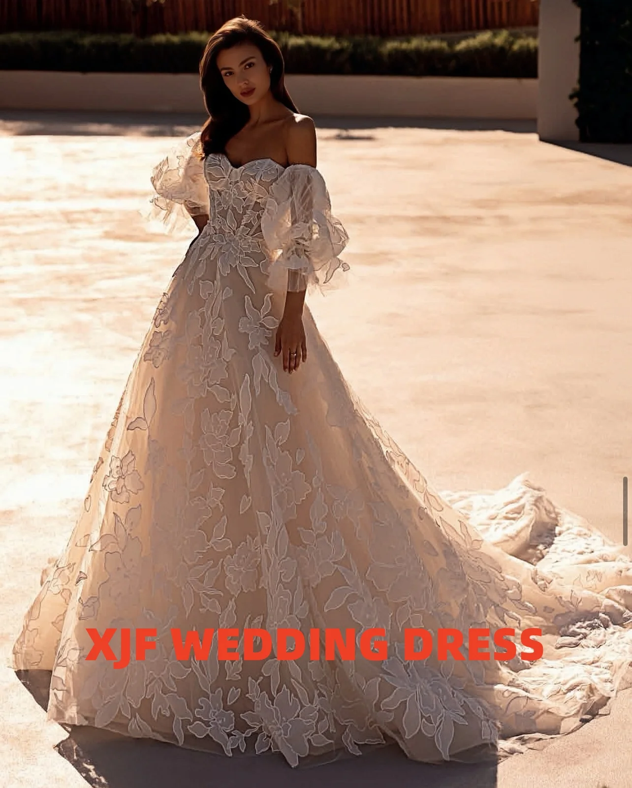 Personnalisé col doux demi-manches robe de bal dentelle élégance amanda novias robes de novia amanda novias robe de mariée