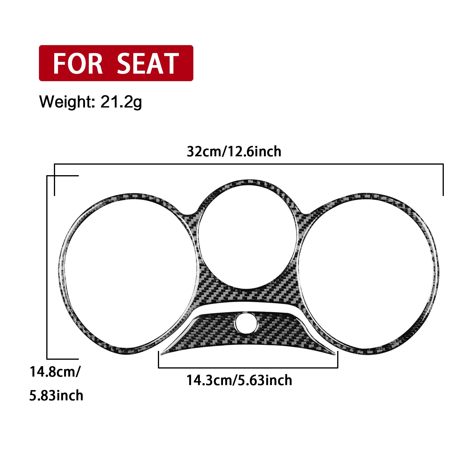 Pour SEAT Leon MK2 1P Cupra FR 2005 – 2012, panneau d'affichage de compteur de vitesse, garniture de couverture intérieure/Fiber de carbone 3K + résine/3mm anti-rayures