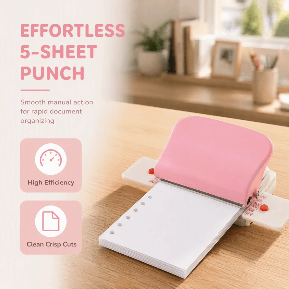 26 Hole Paper Hole Punch 30 Hole 20 Hole Multi-Hole Paper Puncher 5 Sheets Capacity Manual Operation Loose Leaf Punching Machine