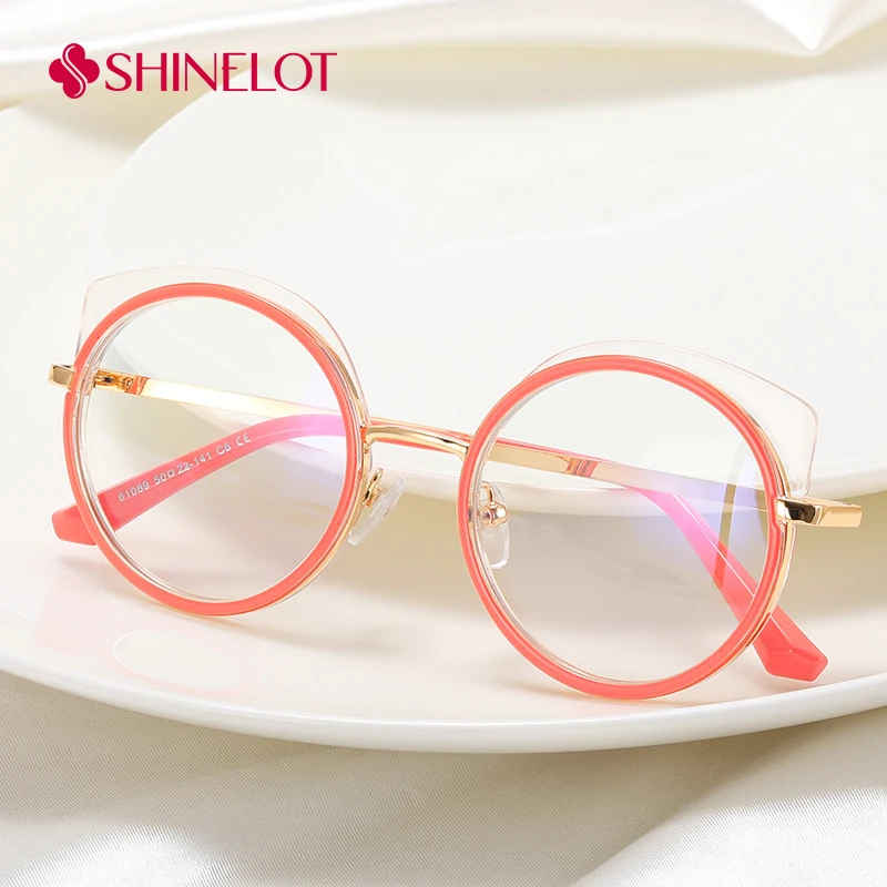 

81089 Cute Round Women Eyeglasses Frame Sexy Lady Bluelight Blocking Glasses Beauty Eyewear Delicate Girlfriend Lovely Gift