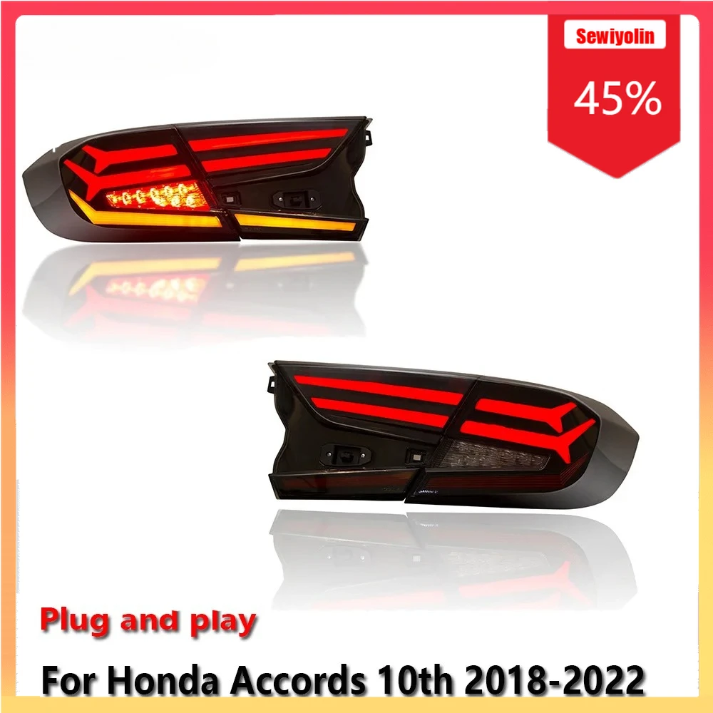 

Car LED Tail Light Automobile Parts For HONDA Accords 10th 2018-2022 RGB Auto Fog DRL Brake Turn Signal Lamp Plug and Play