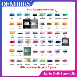 Orthodontic Power Chain Short Type Latex Free Dental Elastic Chain 15Feet 48Colors