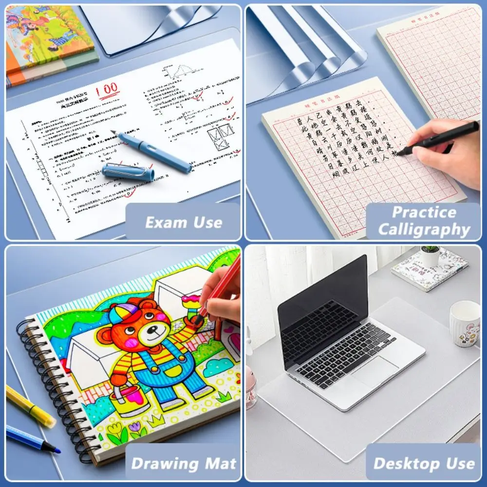 Soft PP Office Desk Mat Transparent Waterproof Writing Backing Board A2/A3/A4/A5/16K Drawing Mat Exam Use
