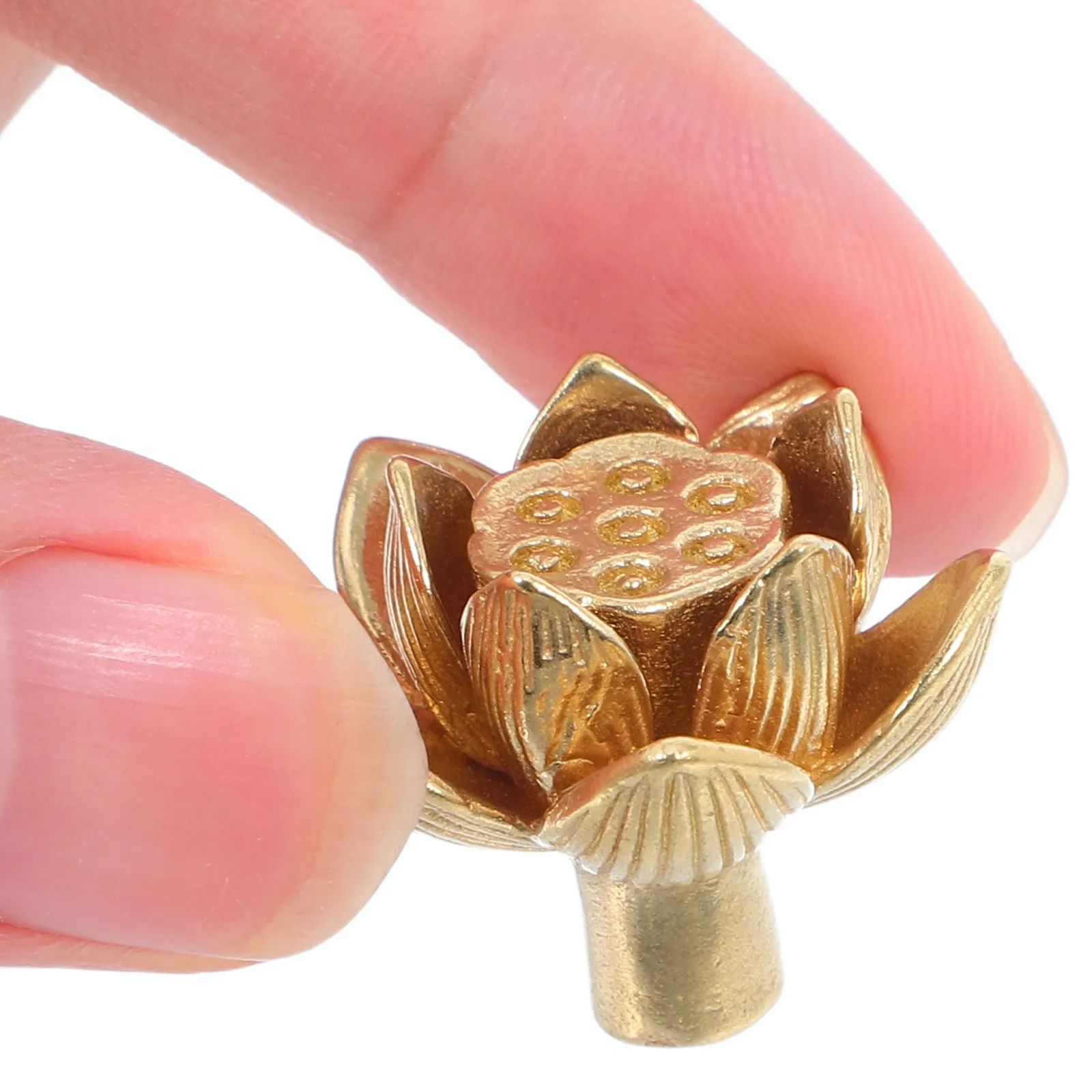 Brass Lotus Flower Vintage Door Handle Cabinet Knobs Decorative Drawer Pull Retro Style for Kitchen Wardrobe Furniture