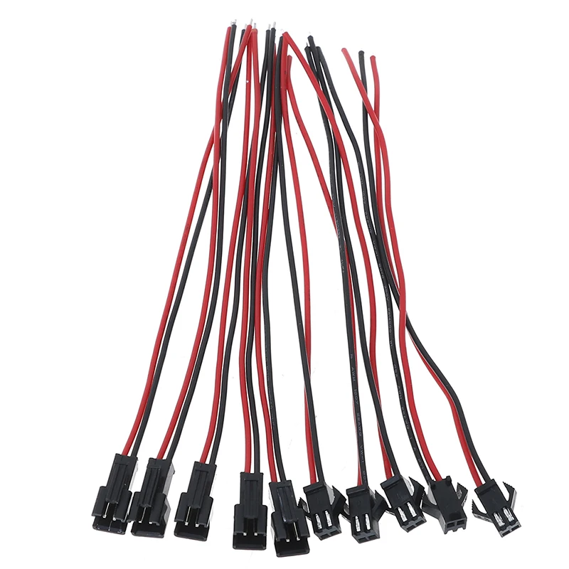 5Pairs/10Pcs 15cm Long JST SM 2pins Plug Male To Female Wire Connector Hardware
