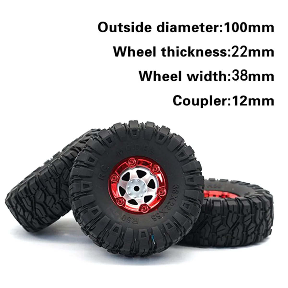 1:12 RC Truck Crawlers 100mm Rubber Tires Tyres with Wheel Hex for Wltoys 12428 12423 FY01 FY02 FY03