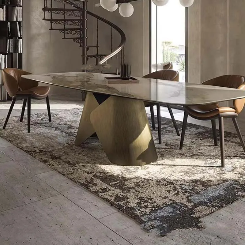 Funny Minimalist Dining Tables Designer Japanese Sintered Stone Dining Room Table Luxury Modern Mesas Comedor Kitchen Furniture