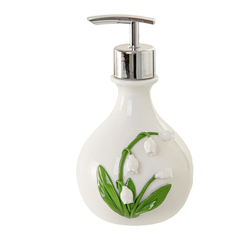 

Жидкость в стиле Северной Европы для пустой бутылки лосьона, керамический цветочный узор, домашний диспенсер, принадлежности для ванной комнаты в отеле, 1 шт.