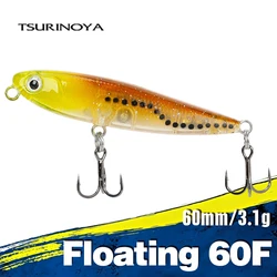 TSURINOYA Floating Pencil Hard Fishing Lure DW64 60mm 3.1g Topwater Mini Lure Swimbait Minnow Wobblers Crankbait Trout Bass Bait
