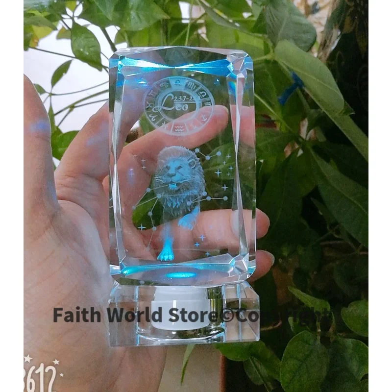 

TOP COOL лучший фестиваль дня рождения Деловой подарок подарок # Пропичная статуя Good Lucky 3D Crystal Leo Lion в стиле созвездия