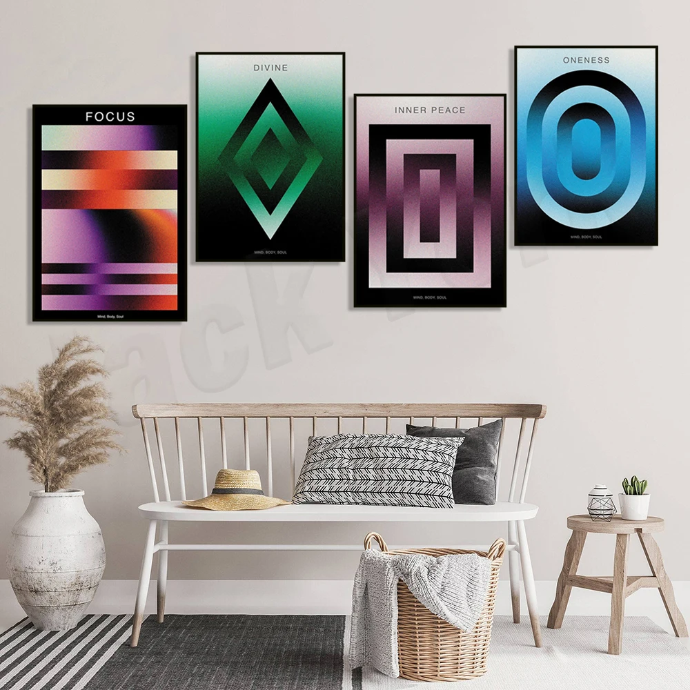 Abstract gradient poster, inner peace, divine, focus, unity, spiritual wall art decor canvas print