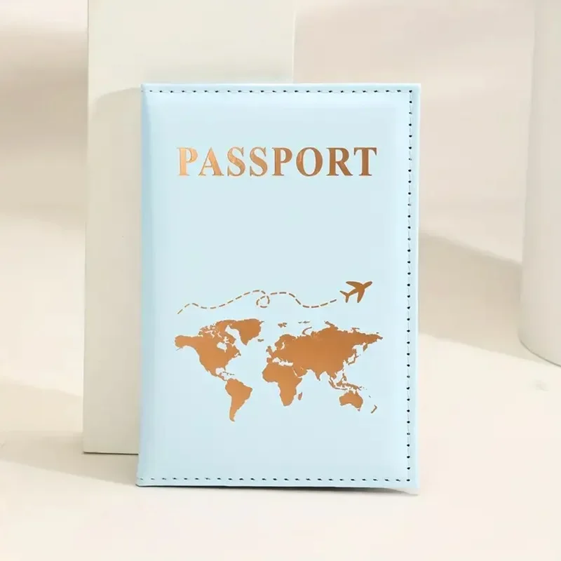 Soporte de pasaporte de PU lindo, funda protectora de pasaporte de viaje para pareja, identificación, tarjetero de crédito, accesorios de viaje