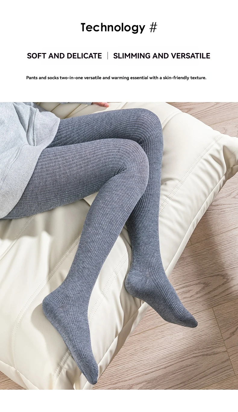 Dehnbare Wolle-Kaschmir-Strumpfhose Gerippte Strümpfe Blickdicht Damen 68s Kammgarn-Mischung Feines Garn Strumpfhose Winter Weiche Thermische Strickstrumpfhose – Detail 8