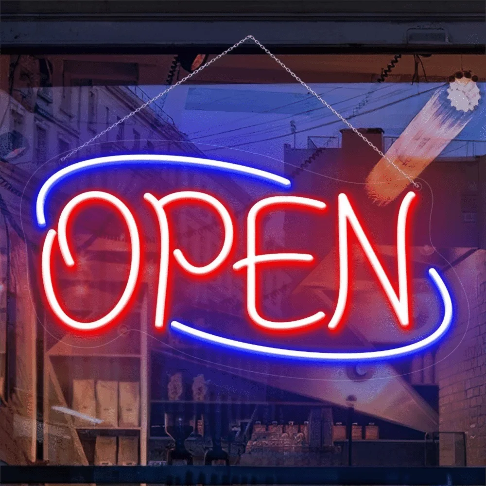 Dimmable LED Neon Sign Adjustable Brightness Acrylic Backboard Open Neon Sign Low Power Consumption USB Power Supply