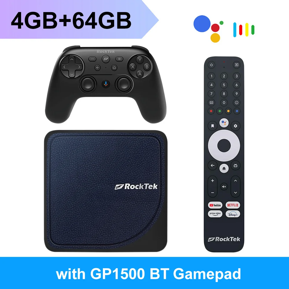 RockTek G2 4K AndroidTV 14 Stream Box Netflix Google Certified Amlogic S905X4-K 4G 32G 64G Support DTS Dolby Audio Dolby Vision image 3