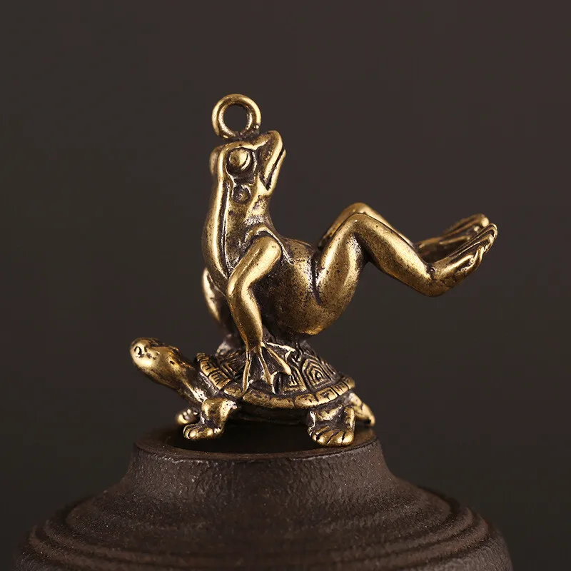 

Антикварные бронзовые украшения в виде лягушки в виде черепахи, антикварные украшения из твердой латуни, коллекция