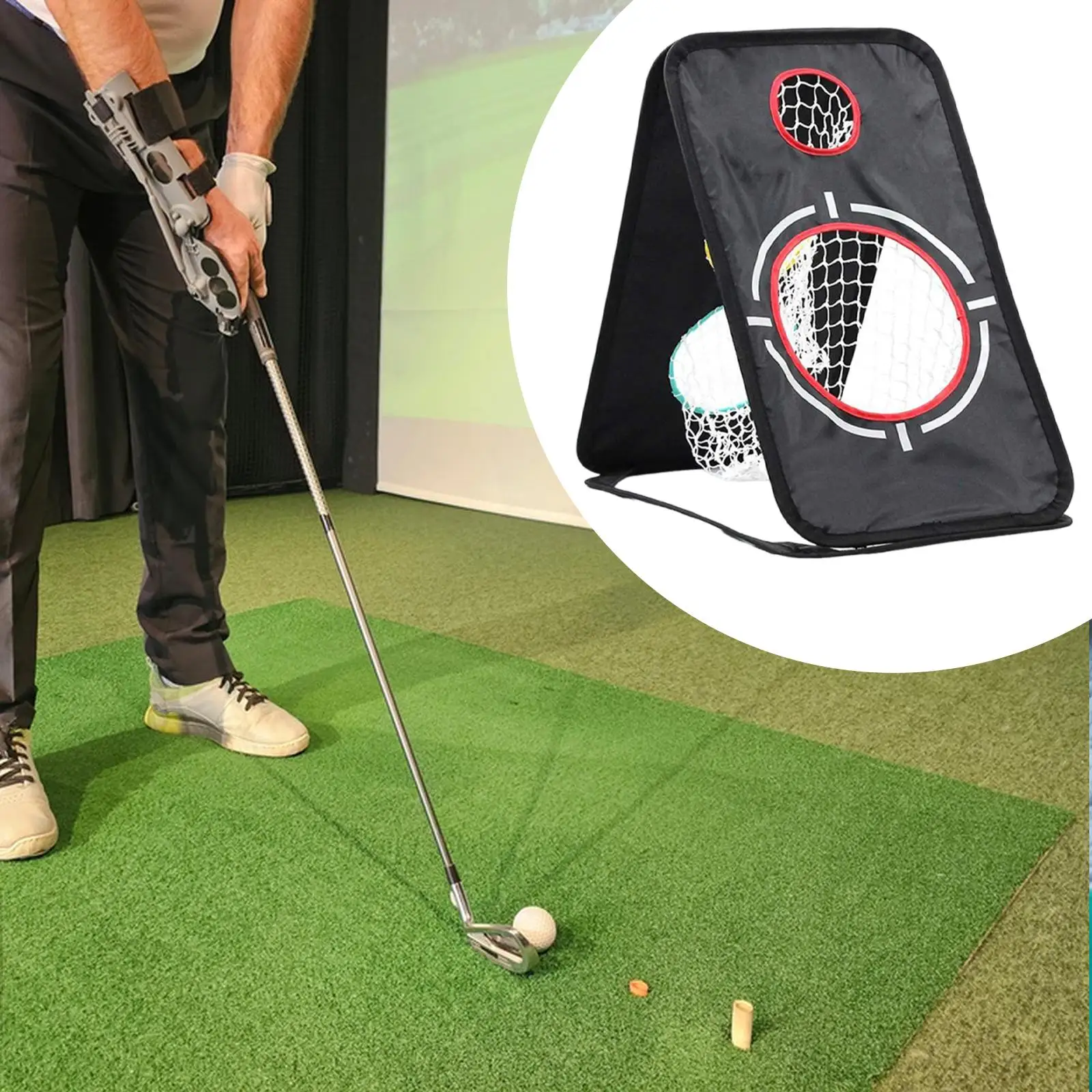 Red de astillado de Golf, fácil instalación, red de golpear de Golf plegable profesional, juegos de interior y exterior, práctica de objetivo de Golf, red de entrenamiento de Golf